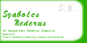 szabolcs mederus business card